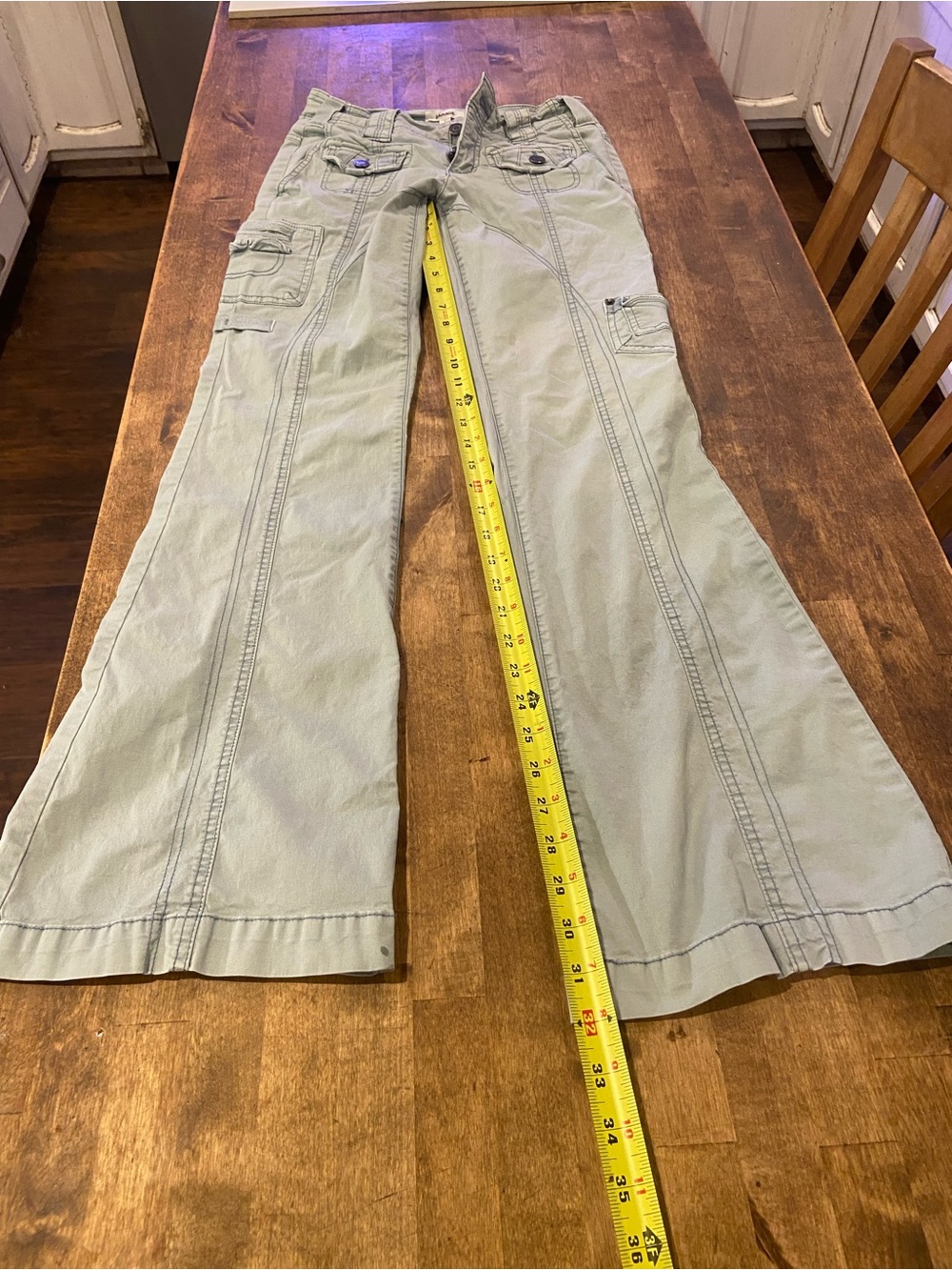 Garage Women's Light Sage Cargo Wide-Leg Pants